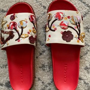 Coach Sport Slide With Cherry Patches